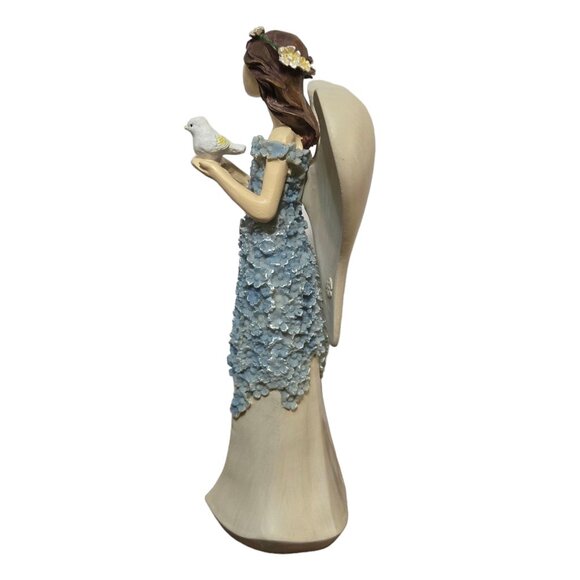 Angel Figurine Holding Dove Flower Dress 10 Inch Valerie Parr Hill QVC - Picture 2 of 16